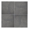 Silvermoor 12x12 honed limestone tile in dark gray with natural veining and matte finish