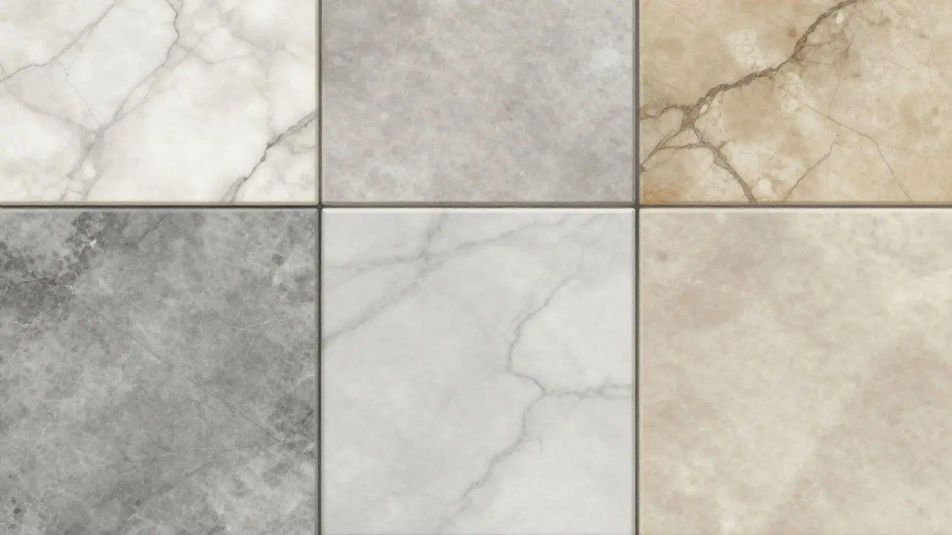 Marble tile finishes and styles sketch.