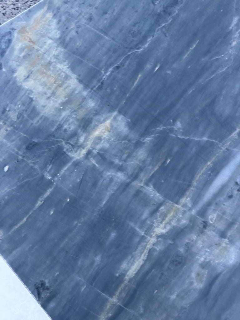 Sky Blue Azul Cielo 18X18 marble tile with dark blue-gray color and white gold veining