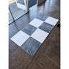 Checkerboard pattern floor tiles with white and gray marble for Sky Blue Azul Cielo 18X18 Marble Tile