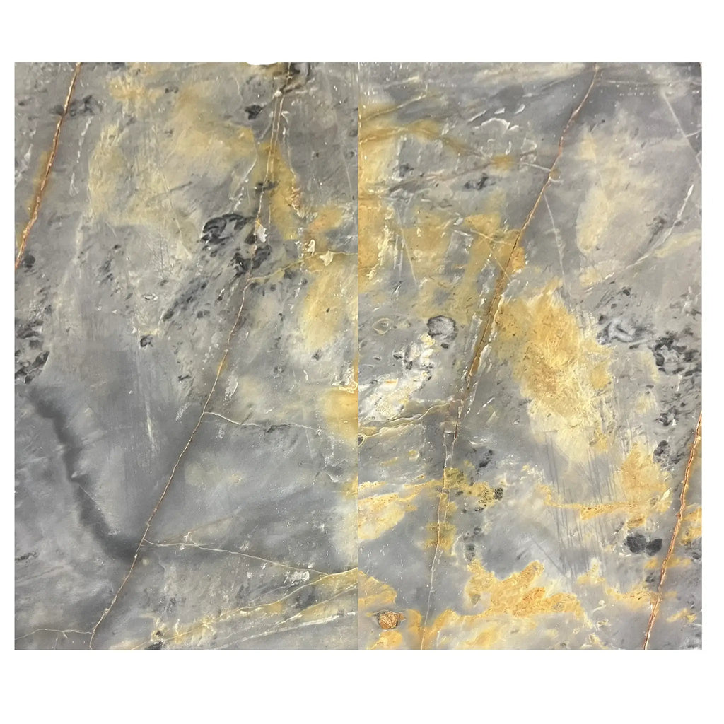 Gray and gold marble slab from Sky Blue | Azul Cielo 18X36 Marble Tile collection
