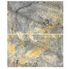 Gray and gold marble slabs featured in Sky Blue Azul Cielo 18X36 Marble Tile