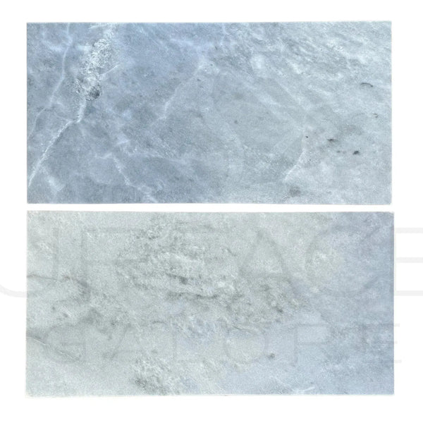 Two Sky Blue Marble 12X24 Polished Tiles showcasing elegant design and premium quality