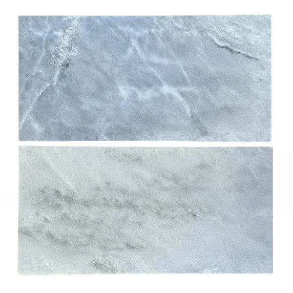 Two Sky Blue Marble 12X24 Polished Tiles displayed for sale at $9.44/Sq.Ft