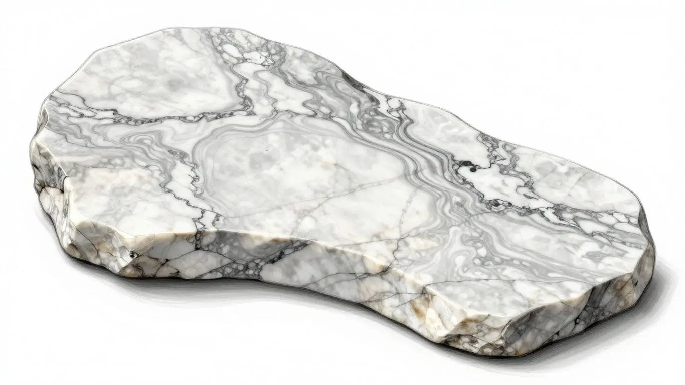 Veined Italian Statuary marble slab sketch