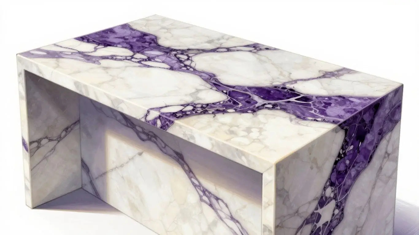 Calacatta Viola marble kitchen island sketch