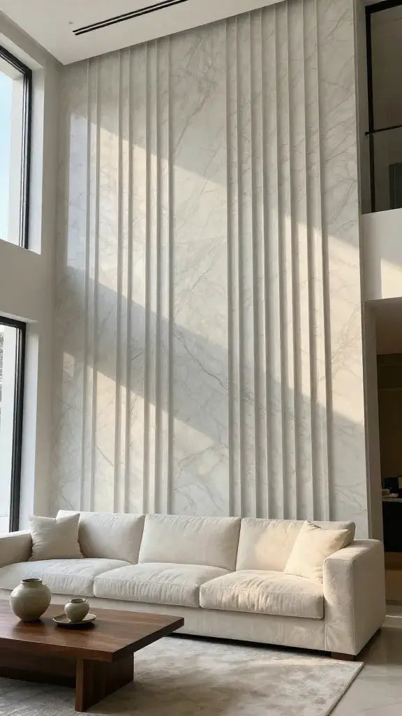Fluted Marble Panels for Tactile Depth