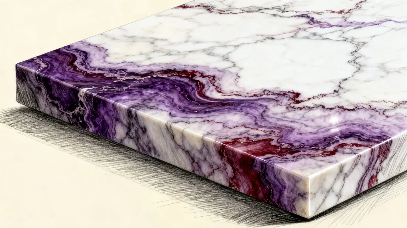 Sophisticated marble slab patterns