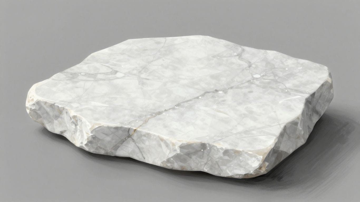 Sketch of pure white Thassos marble slab.