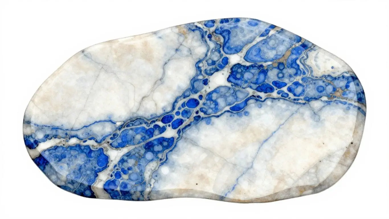 Blue Lagoon marble sketch with blue veins