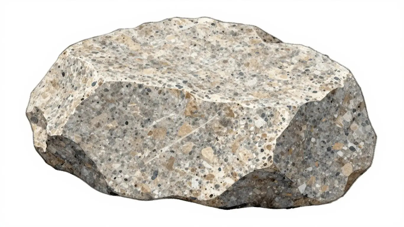 Sketch of textured petite granite limestone blocks.