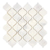 Snow White 3 inch Lantern Mosaic Arabesque Marble Tile in polished finish