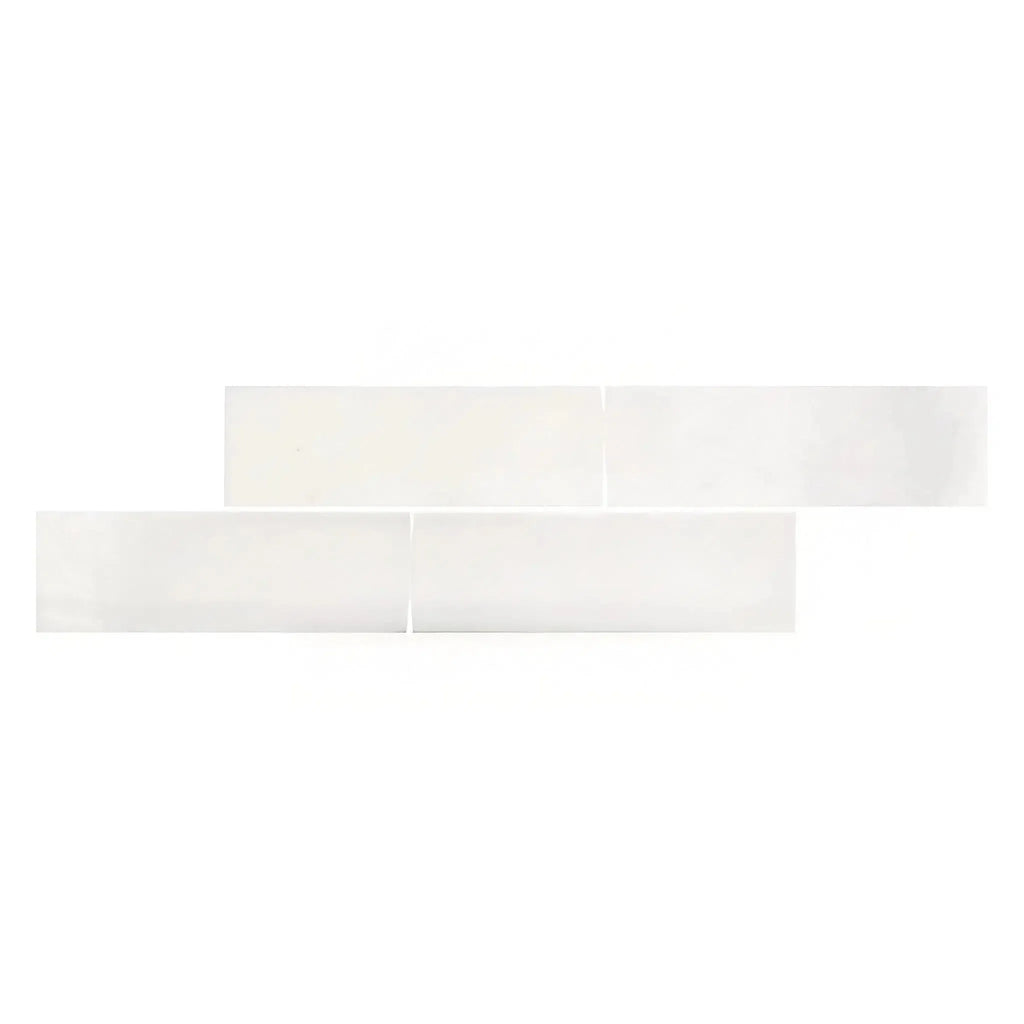 Snow White Marble 4X12 Polished white rectangular tiles for elegant interior design