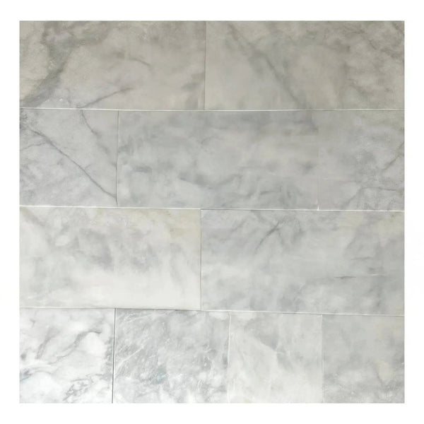 Snow White Marble Cloudy 12X24 Polished Marble Tile showcasing elegant marble pattern