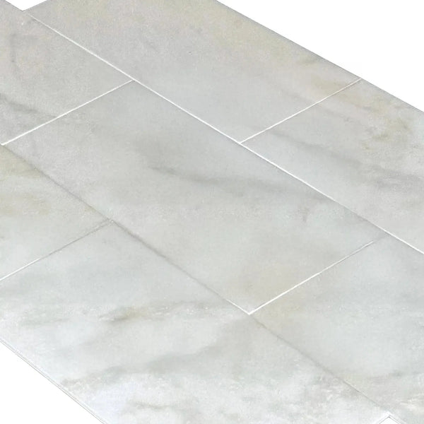 White marble floor tiles featuring Snow White Marble Creamy Polished design