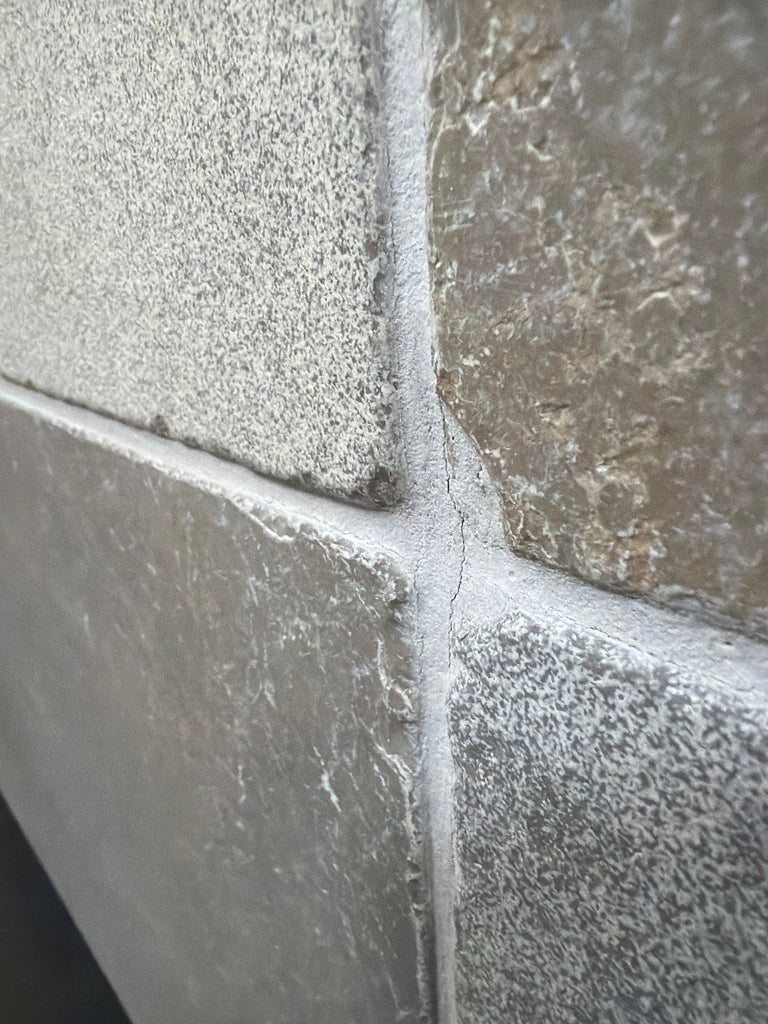 Gray textured reclaimed limestone tile from Solaris 16X24 Multi Finish Blend