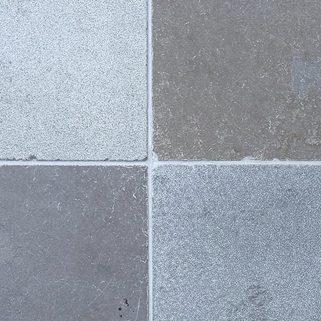 Solaris reclaimed limestone tiles in gray speckled multi finish, 16x24