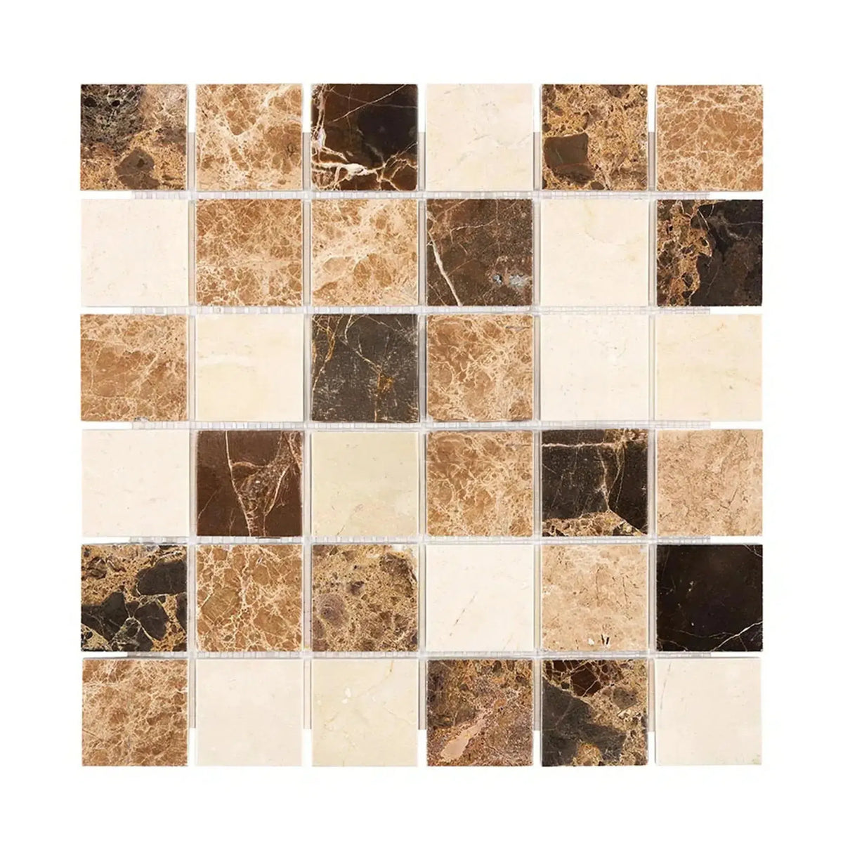 Spanish Mix 2x2 Crema Marfil Marble Mosaic Tile | Surfaces Galore ...