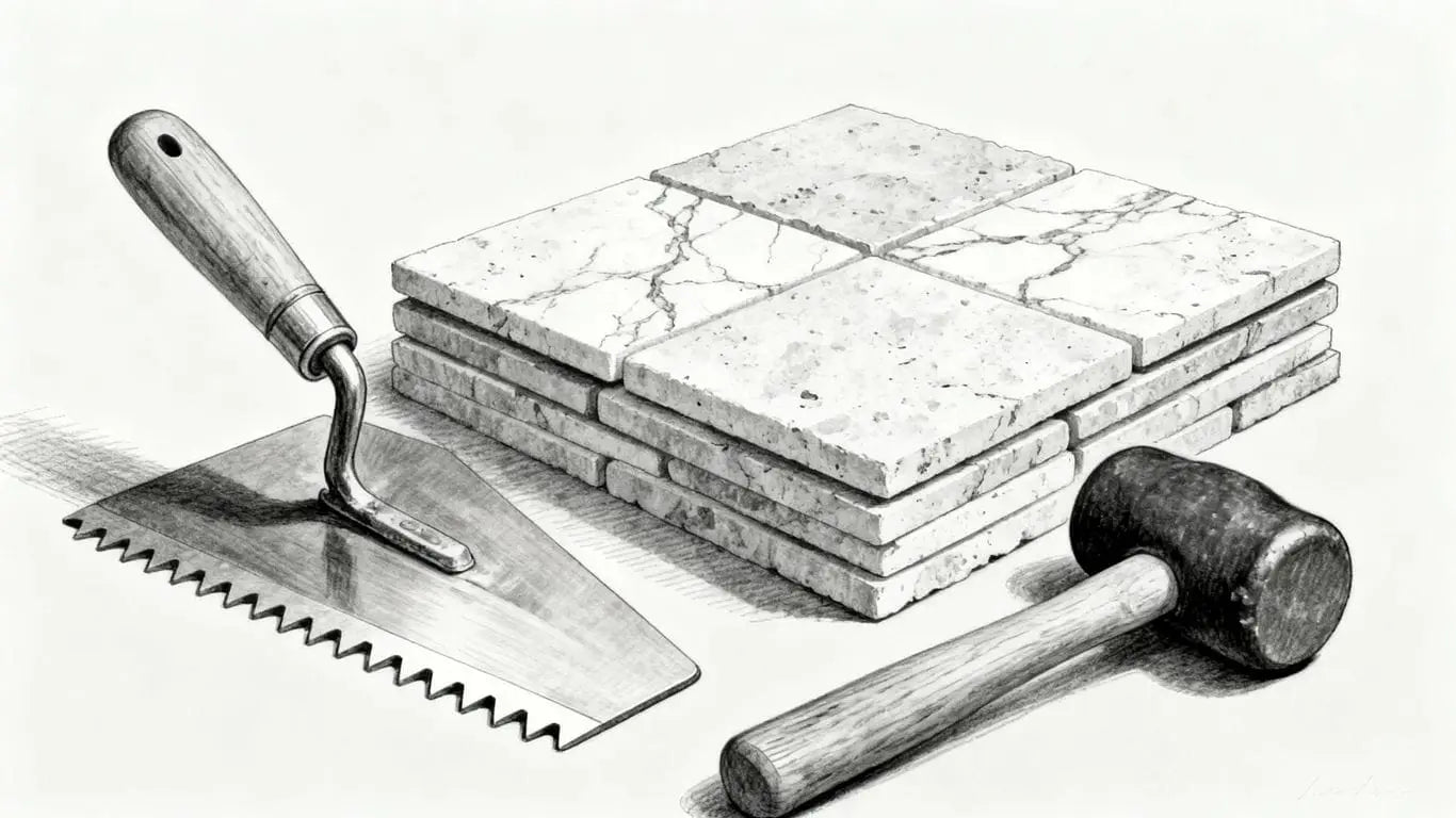 Tools used for stone tile installation