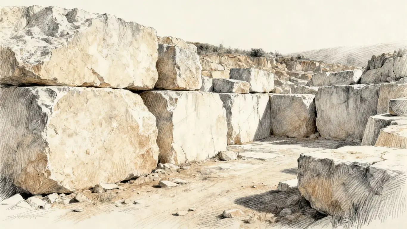 Raw stone quarry landscape