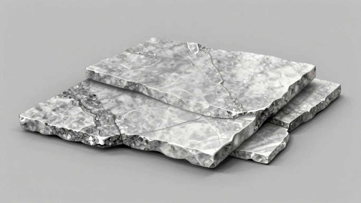 Silver travertine slabs with natural veining