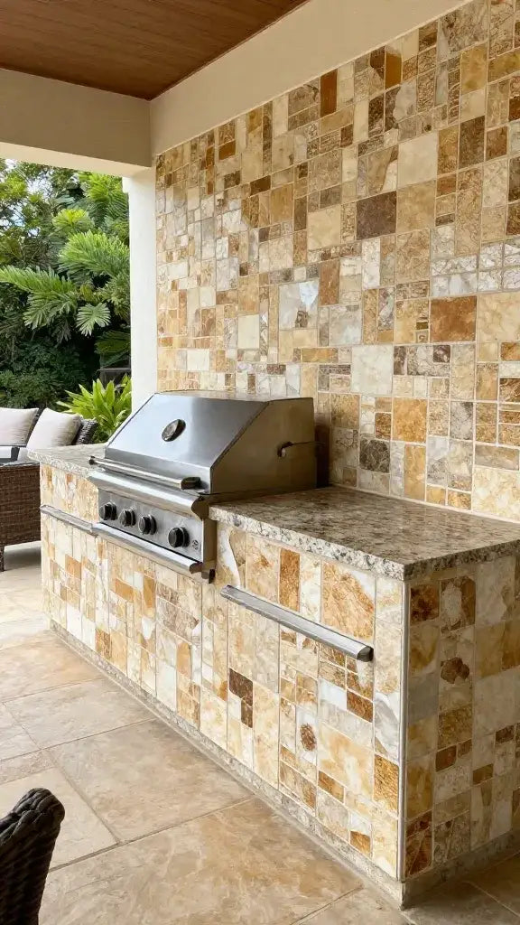 Earth Tones for Outdoor Kitchen Backsplashes