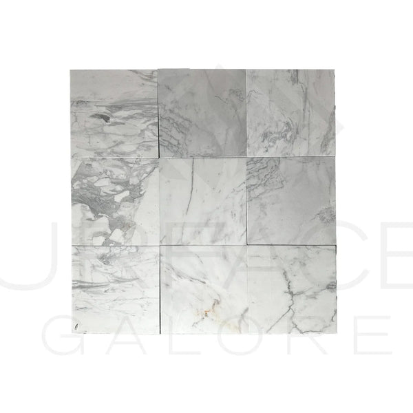 Statuarietto Madley White 12X12 Polished Marble Tile Mosaic for elegant flooring