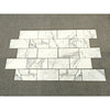 Statuario White 12x24 Italian marble tile with gray veining, polished or honed