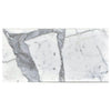 White marble slab with gray veining from Statuary-Statuario White 12X24 Italian Marble