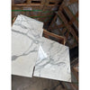 Statuario White 18x36 Italian marble tile with gray veining and glossy finish