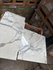 Statuario White 18x36 Italian marble tile with gray veining and glossy finish