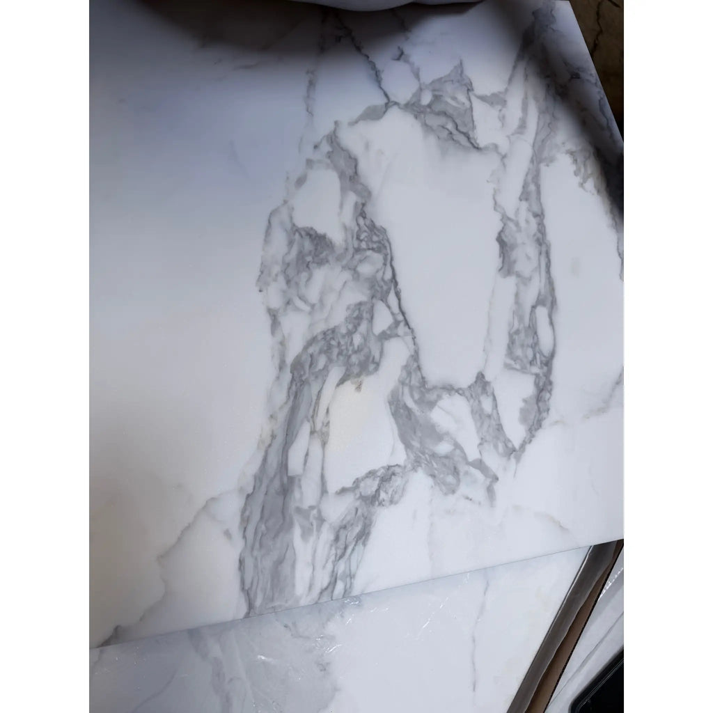 Statuario white 24x24 premium italian marble with white marble-patterned surface and gray veining polished finish