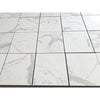 Statuario white 24x24 premium italian marble floor tiles with polished finish and subtle gray veining
