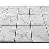 White marble-effect square tiles with subtle gray veining statuaria white 24x24 premium italian marble polished