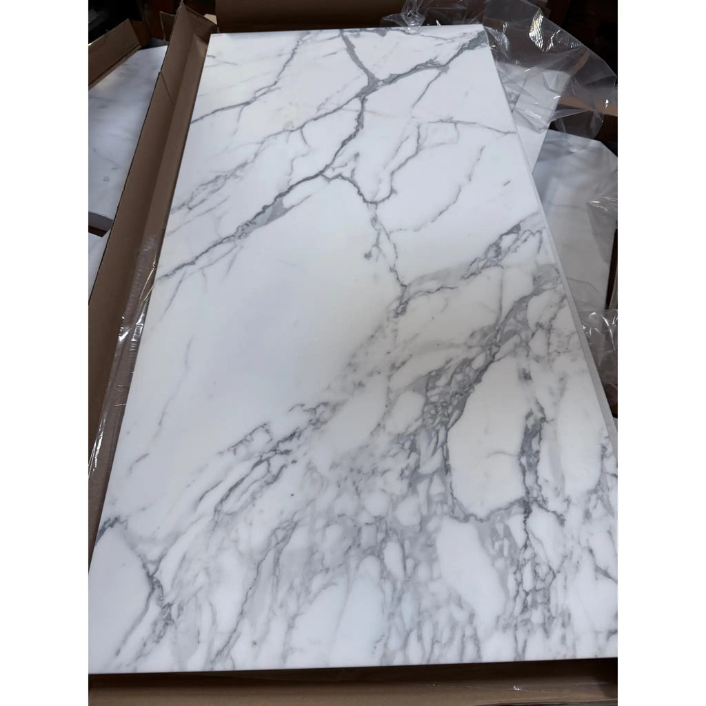 Rectangular marble-patterned tile from Statuary-Statuario White 18X18 Italian Marble collection