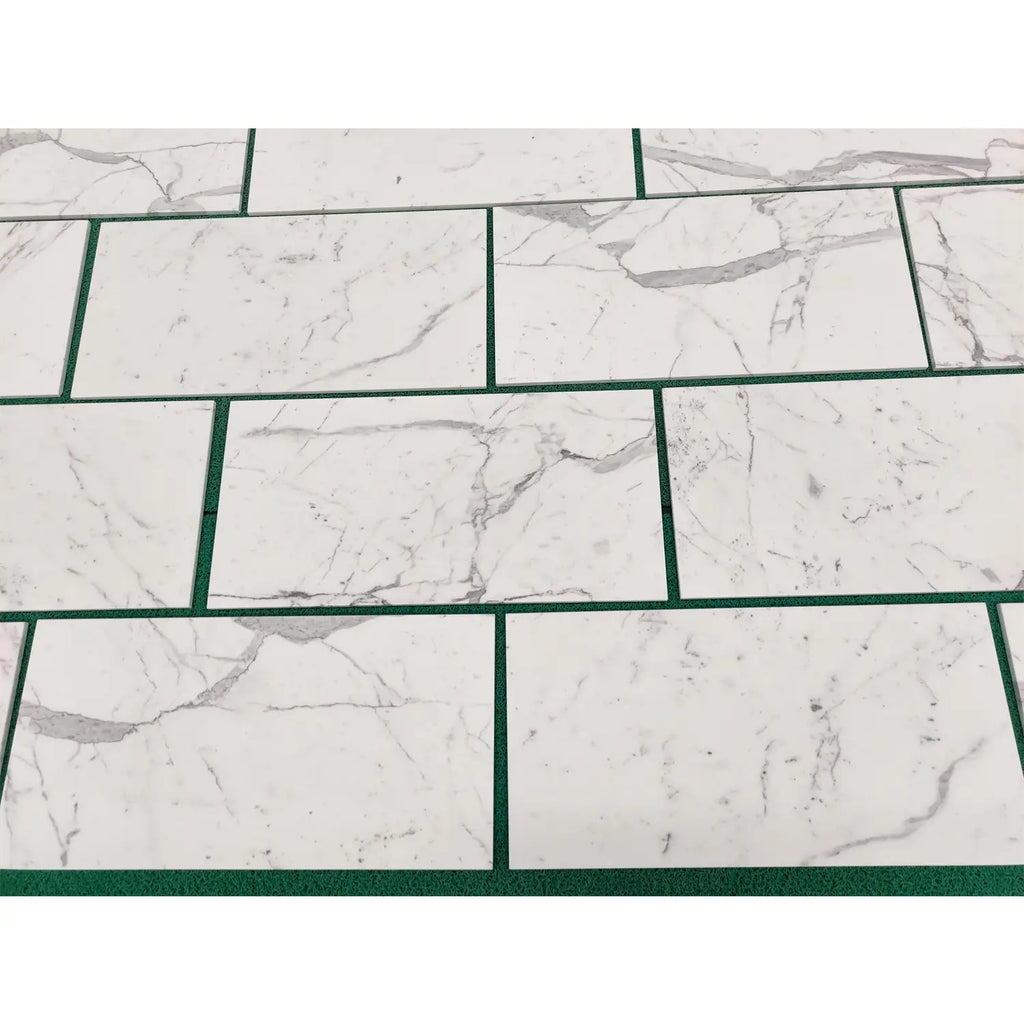 White marble-patterned tiles from Statuary-Statuario White 18X18 Italian Marble collection