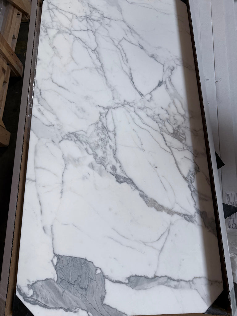 White marble slab with elegant gray veining from Statuary-Statuario Italian Marble collection