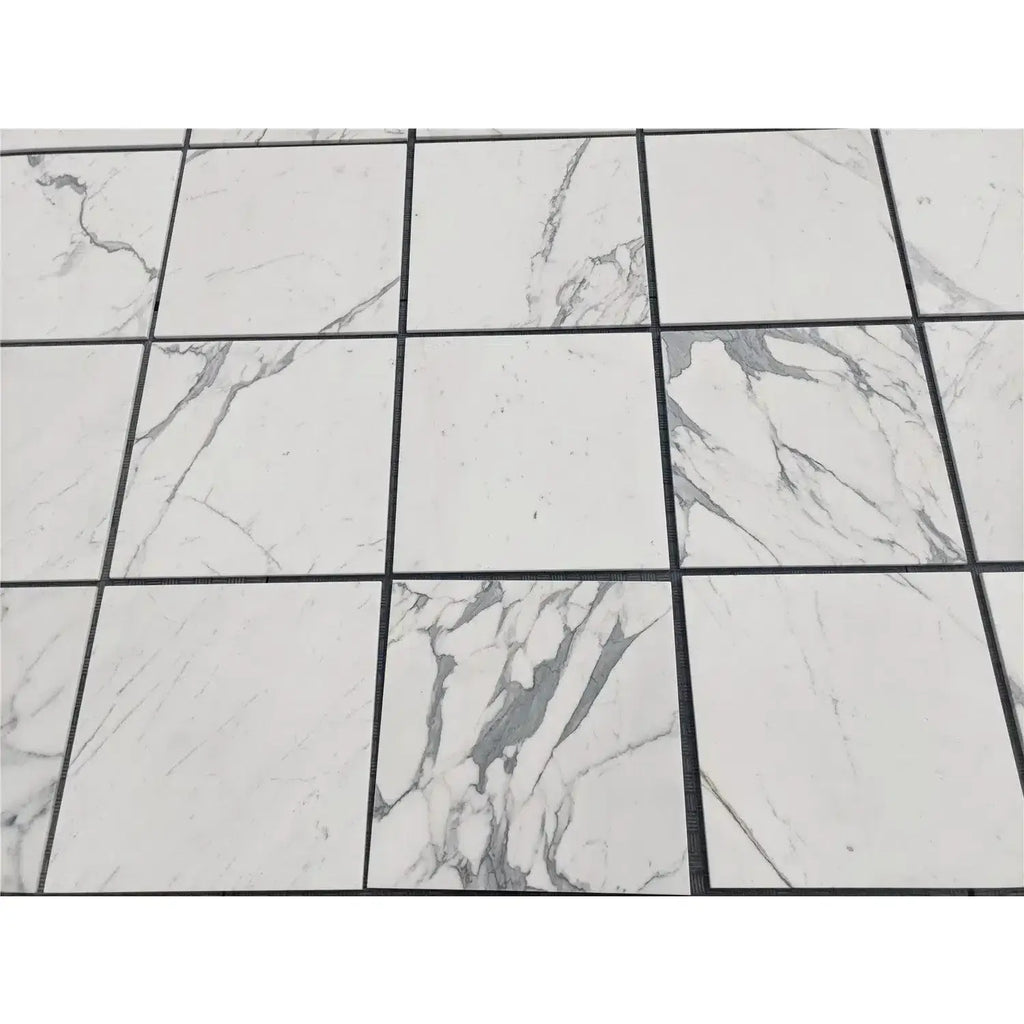 White marble-patterned floor tiles from Statuary-Statuario White 3X6 Italian Marble