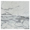Two Statuary-Statuario White marble slabs featuring elegant gray veining