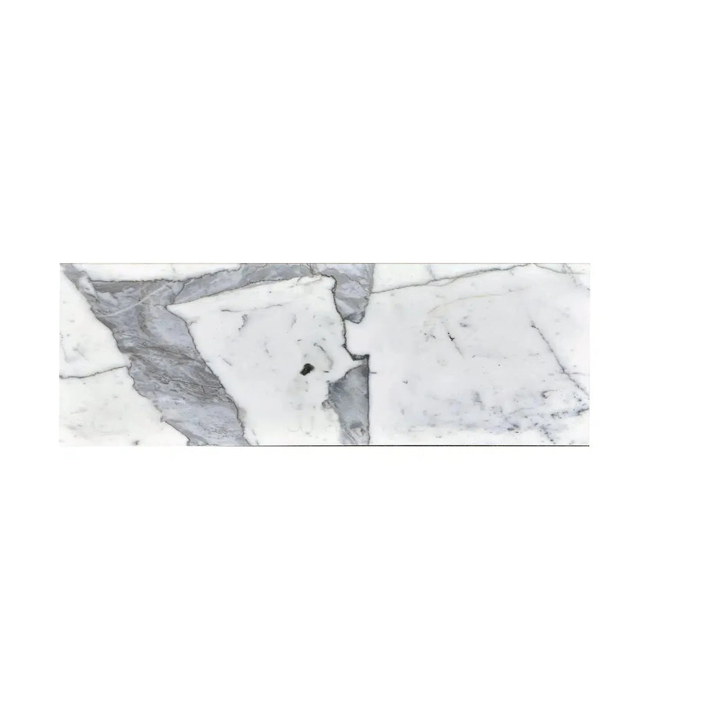 Rectangular Statuary-Statuario White marble slab with elegant gray veining