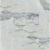 White marble tile pattern in Statuary-Statuario White 4X12 Italian Marble Polished or Honed
