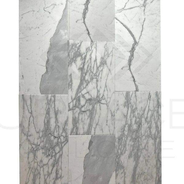 Marble tile pattern of Staturiotto White Cloudy 12X24 Polished Marble Tile