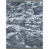 Polished Storm Gray Marble 12X12 tiles with dark grey background and prominent white veining