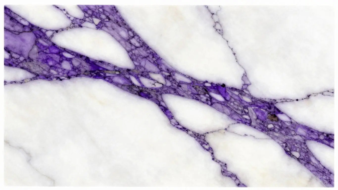 Calacatta Viola marble slabs with purple veining