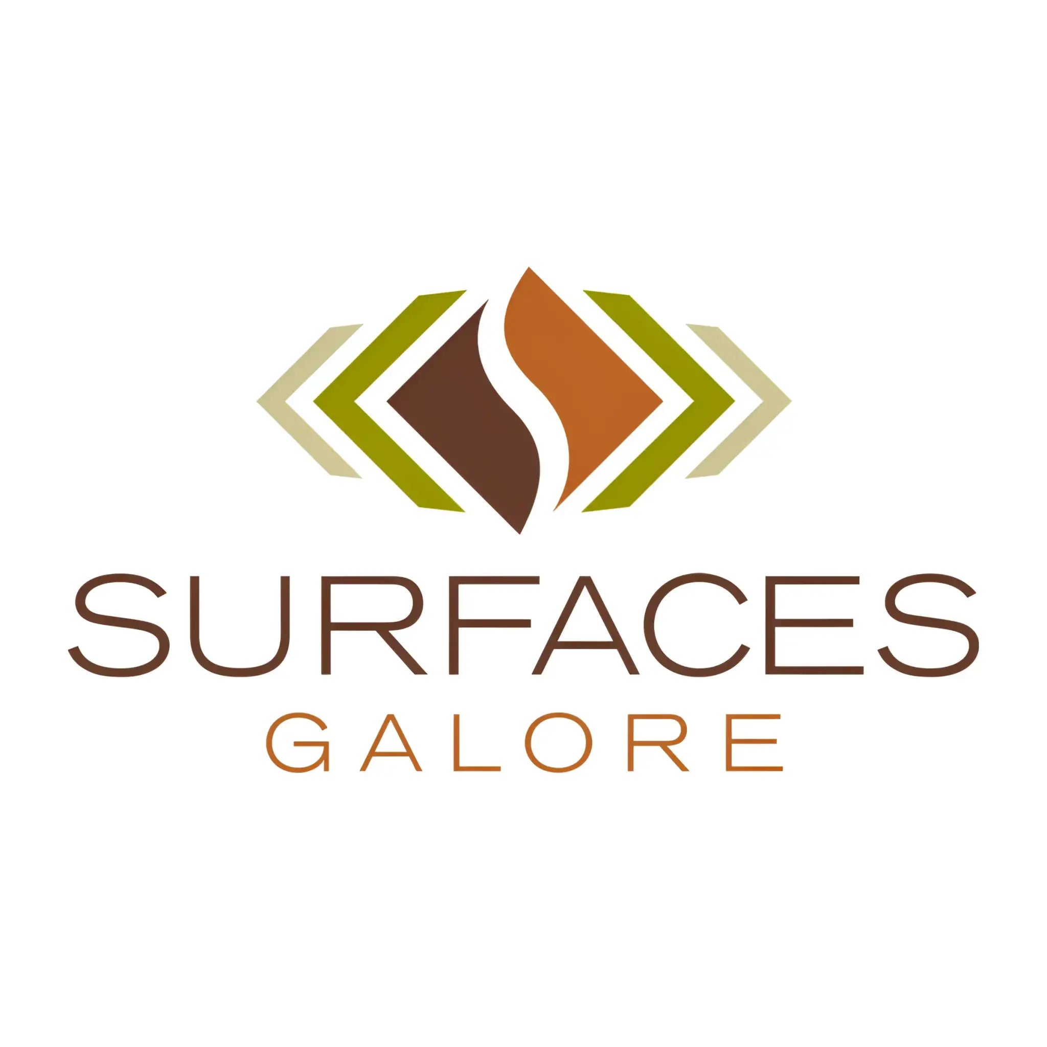 Surfaces Galore logo displayed on a product showcasing diverse surface options