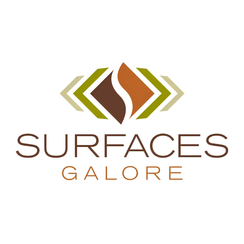 Surfaces Galore logo displayed on a product showcasing diverse surface options