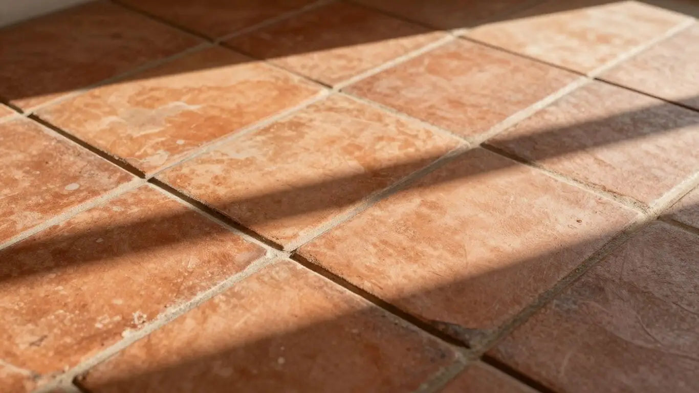 Sketch of warm terracotta porcelain tiles