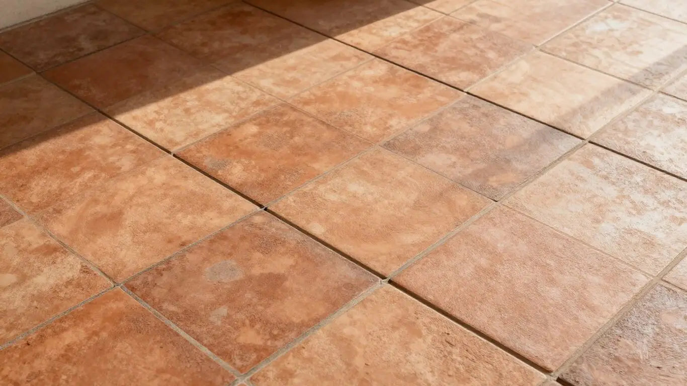 Terracotta porcelain tile floor illustration