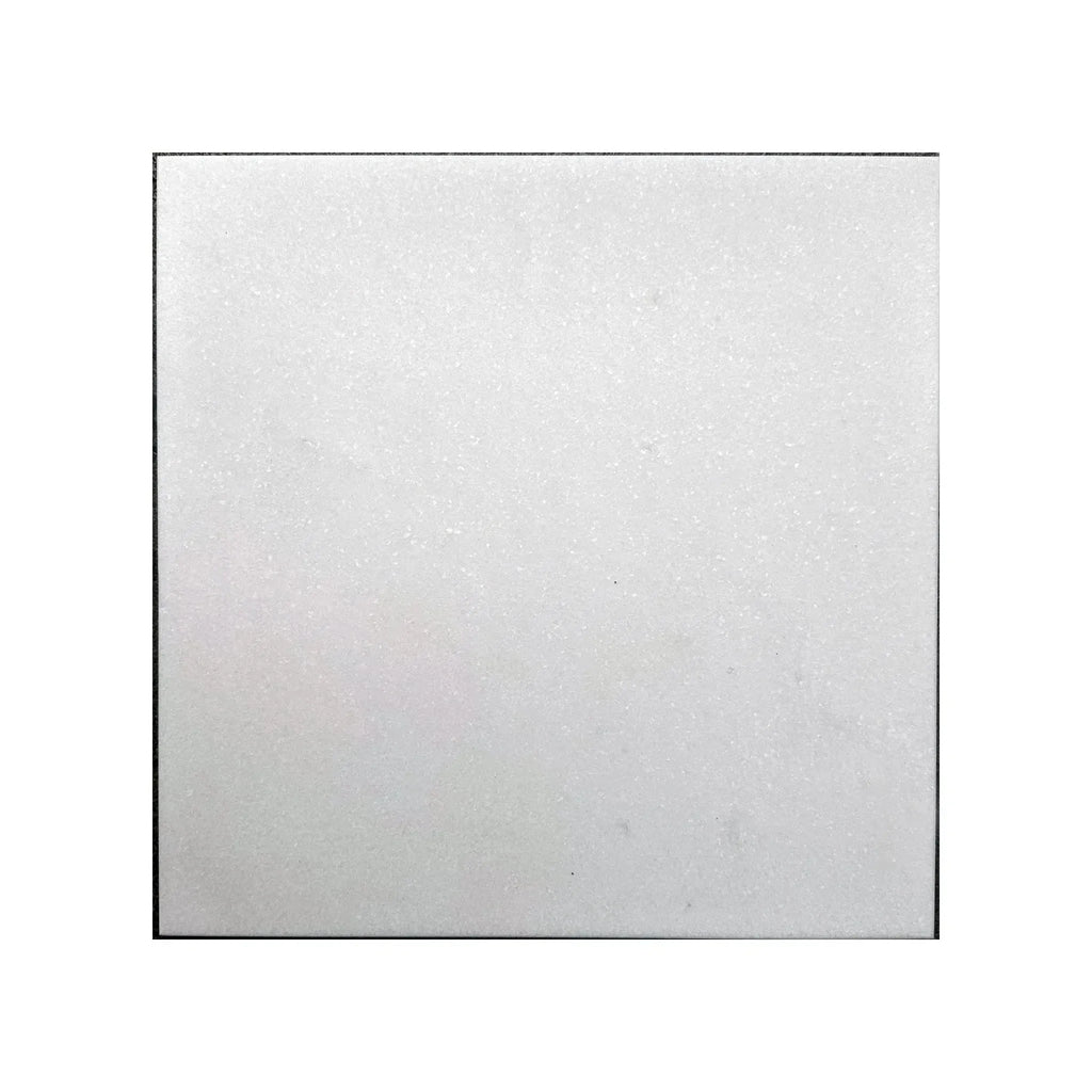 Square white Thassos Greek marble tile 12x12 honed standard quality for flooring