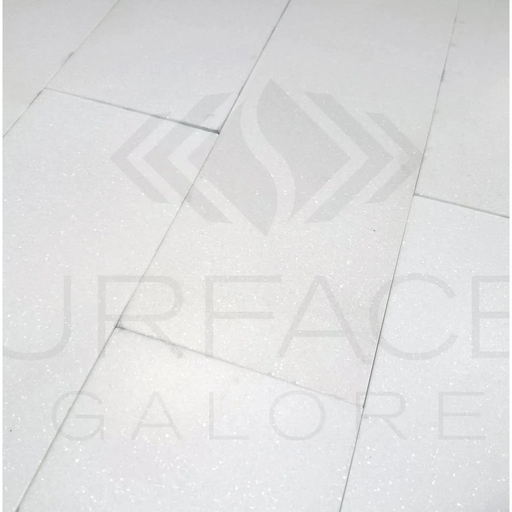 White glittery Thassos Marble polished tiles for elegant flooring decor
